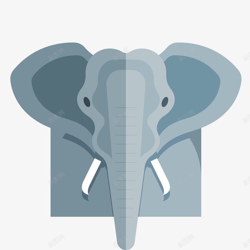 卡通创意大象头像矢量图ai免抠素材_新图网 https://ixintu.com 动物 大自然 大象 森林 热带动物 非洲动物 矢量图
