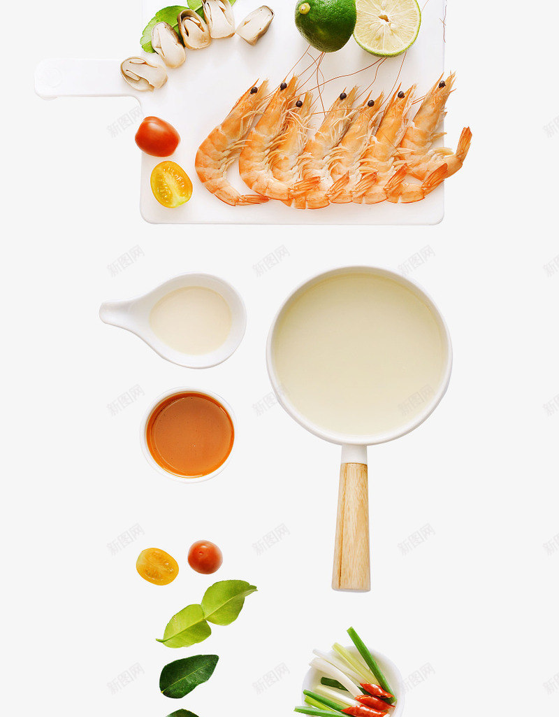 海鲜虾蔬菜psd免抠素材_新图网 https://ixintu.com 柠檬 海鲜虾 菌菇 蔬菜