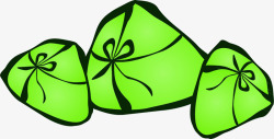绿色手绘粽子装饰素材