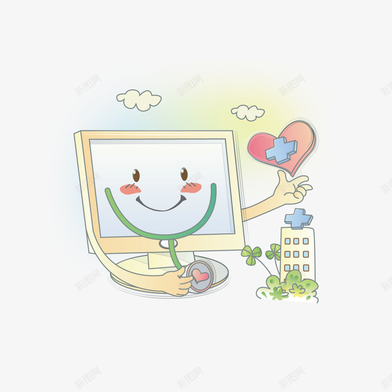 卡通插画png免抠素材_新图网 https://ixintu.com 医院 卡通医疗用品 卡通插画 爱心