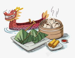 手绘端午节传统饮食习俗插图素材