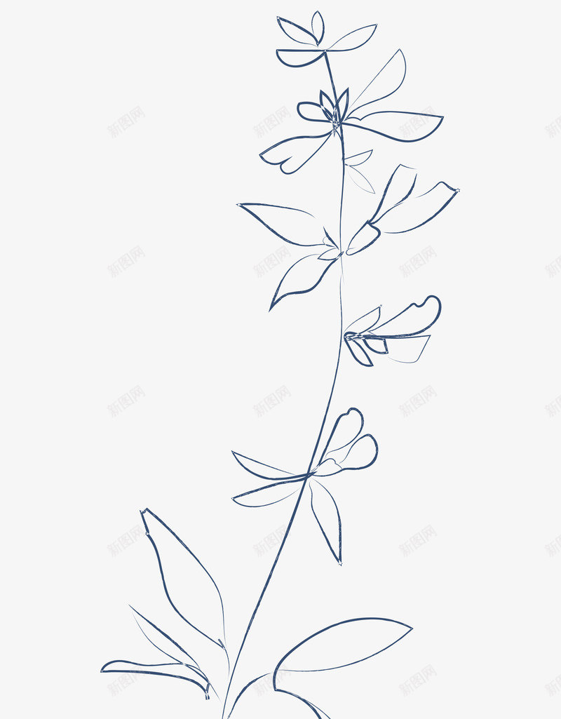 卡通手绘美丽的花卉png免抠素材_新图网 https://ixintu.com 创意 动漫动画 卡通手绘 简约 美丽的花卉 花枝