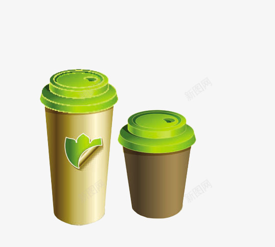 绿色环保饮料杯png免抠素材_新图网 https://ixintu.com 奶茶杯 环保杯 绿色茶杯 饮料杯