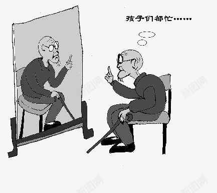 照镜子的孤单老人png免抠素材_新图网 https://ixintu.com 孤单老人 寂寞 想念孩子的老人 照镜子的老人 相思病 老人素材 老人背影