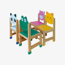 实物卡通动物儿童桌椅素材