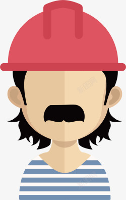 蓝帽子工人头像红帽子工人头像矢量图高清图片