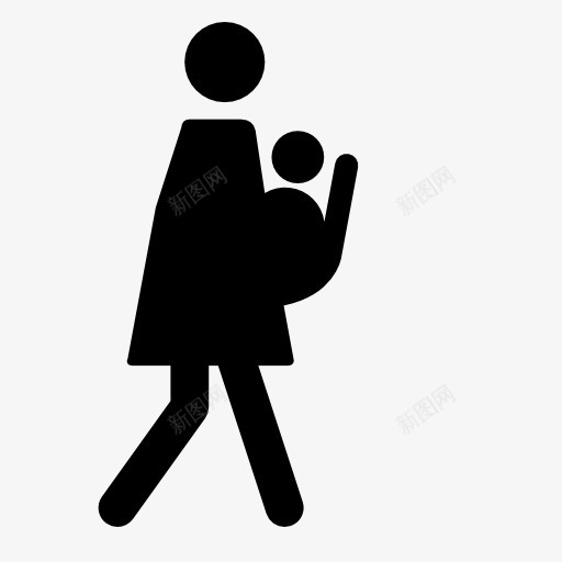 抱着婴儿的女人图标png_新图网 https://ixintu.com 女人