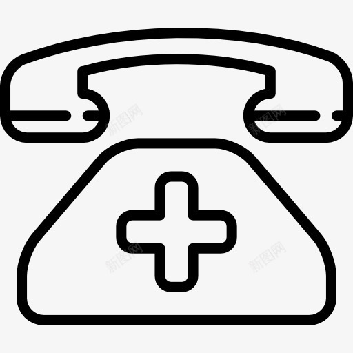 电话图标png_新图网 https://ixintu.com 保健 健康诊所 医院 急救 技术 电话 电话听筒