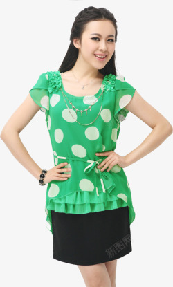 绿色连衣裙夏日女装素材