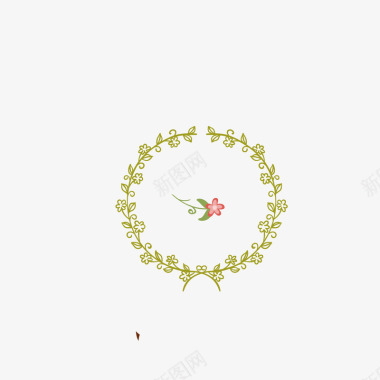 中式婚庆布置水彩花草图案矢量图图标图标