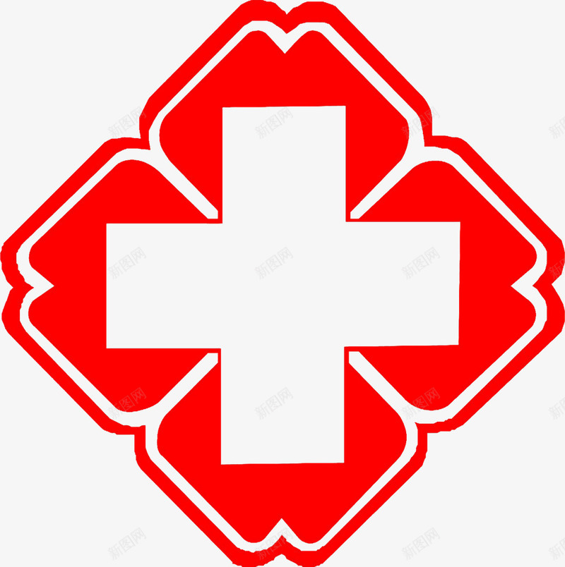 红色十字医院标签png免抠素材_新图网 https://ixintu.com 医院 十字 标签 红色