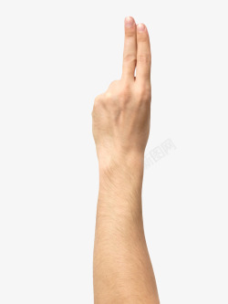 食指示意竖起两个手指手臂示意图高清图片