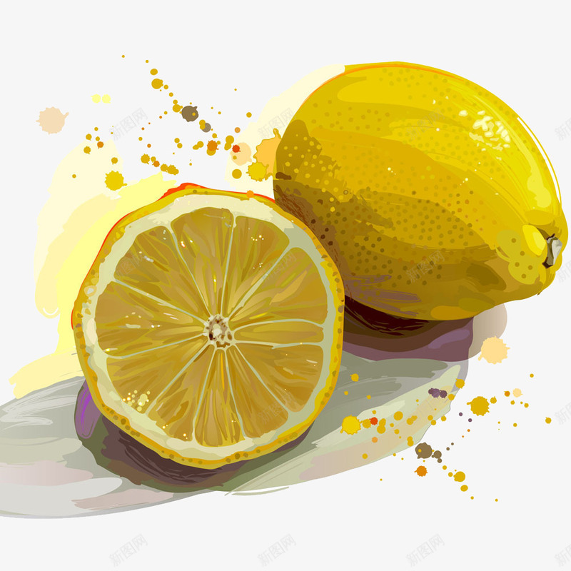 手绘水彩绘画水果柠檬png免抠素材_新图网 https://ixintu.com 手绘 柠檬 水彩 水果 绘画