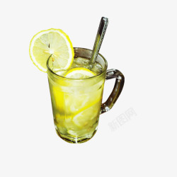 玻璃杯柠檬汁素材