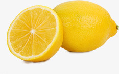 黄色新鲜柠檬水果营养素材