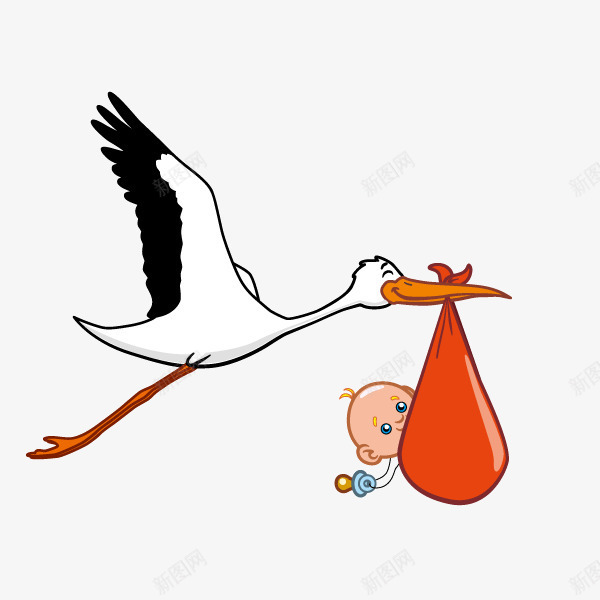 婴儿鸟鹤叼着的婴儿png免抠素材_新图网 https://ixintu.com 叼着的婴儿 婴儿 鸟 鹤