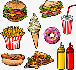 汉堡饮料菜单饮料和汉堡矢量图高清图片