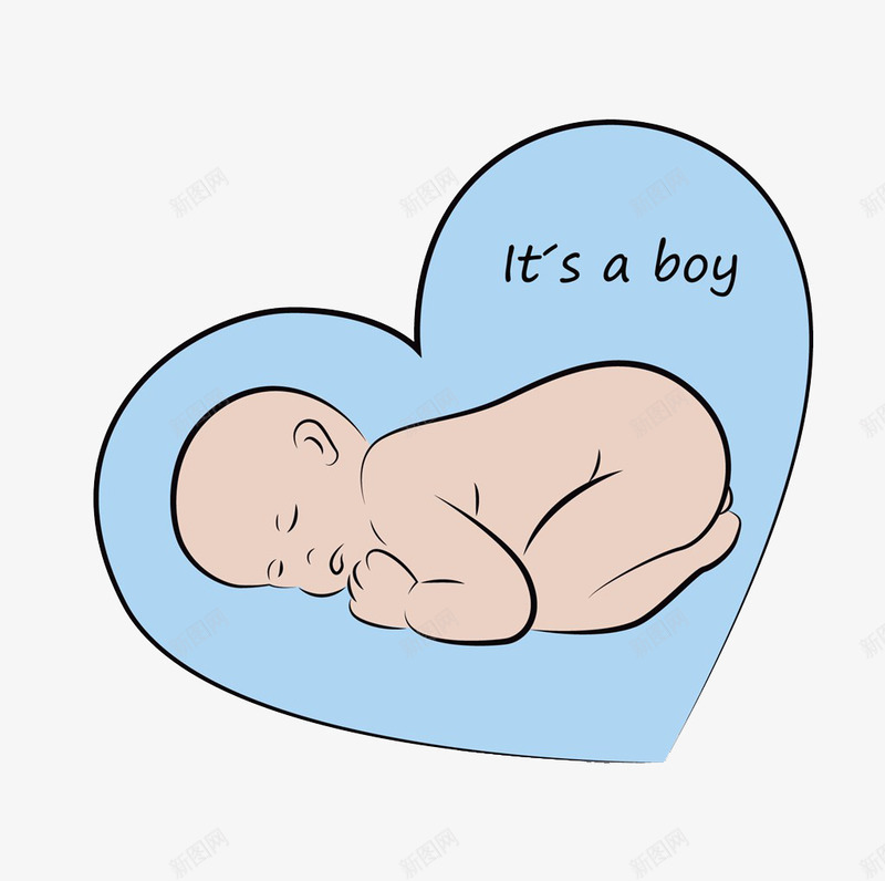 妈妈肚子里没出生和宝宝png免抠素材_新图网 https://ixintu.com 宝宝 没出生的宝宝 睡眠的宝宝