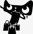黑色卡通双十一天猫小图标购物造型png_新图网 https://ixintu.com 卡通 双十 图标 购物 造型 黑色