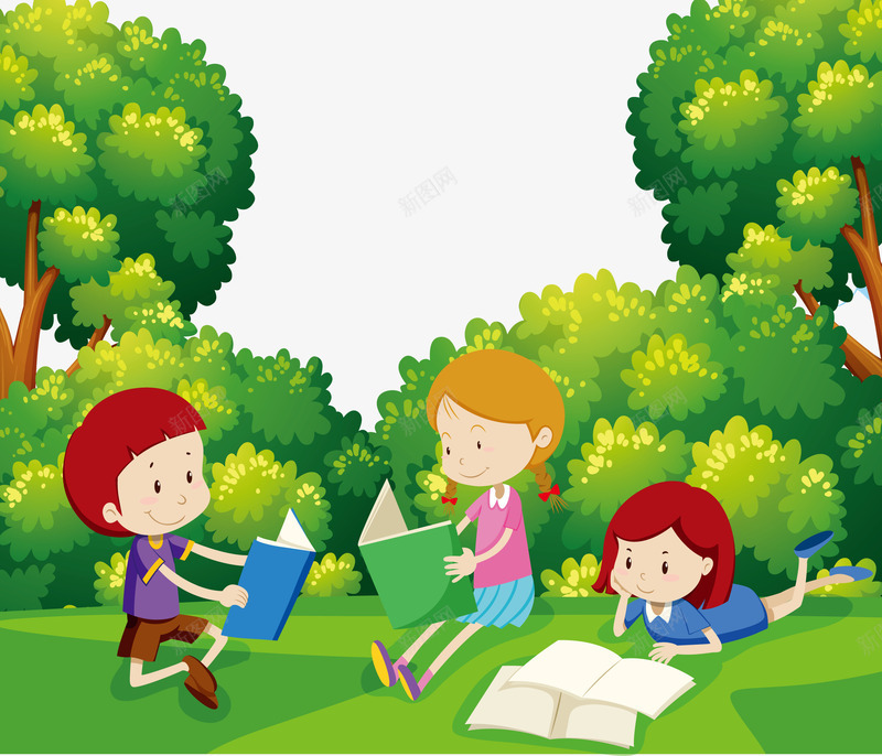 公园书的孩子矢量图eps免抠素材_新图网 https://ixintu.com 公园 公园看书 孩子 沙拉看书 看书 矢量图