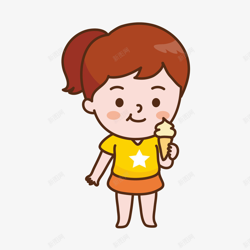 吃冰淇淋的女孩png免抠素材_新图网 https://ixintu.com 儿童 儿童节 冰淇淋 卡通 可爱 夏天 姿势 孩子 幼儿 手绘 沙滩 海 海边