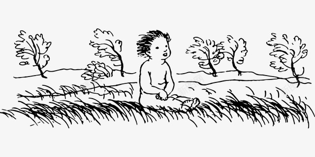 坐在草地上的婴孩手绘png免抠素材_新图网 https://ixintu.com 婴儿 孩童 户外 手绘图 草地