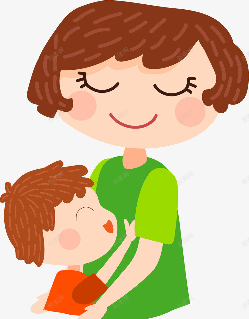拥抱的母子矢量图ai免抠素材_新图网 https://ixintu.com 亲子拥抱 卡通手绘 妈妈 妈妈和儿子手绘 孩子 拥抱 母子 水彩 矢量图