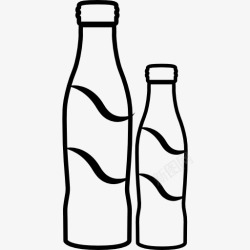 轮廓瓶可乐瓶夫妇不同大小图标高清图片