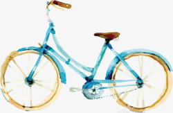 二轮车水彩自行车矢量图高清图片