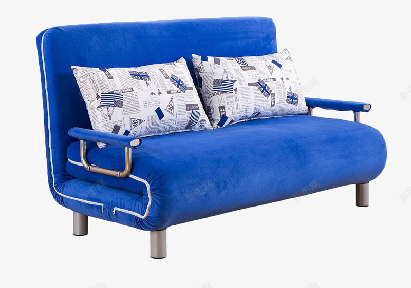 诺曼迪诗沙发床png免抠素材_新图网 https://ixintu.com 三折叠超实用沙发床 产品实物 功能沙发床 折叠床 浅蓝色 现代简约欧式沙发床