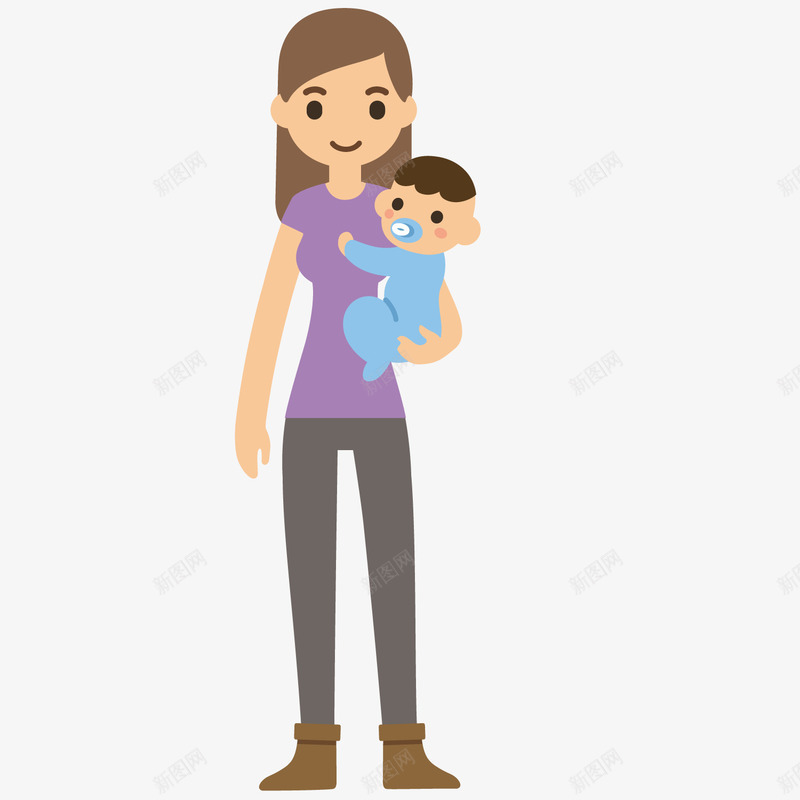 一个抱着孩子的妈妈矢量图ai免抠素材_新图网 https://ixintu.com 人 妈妈 孩子 矢量图