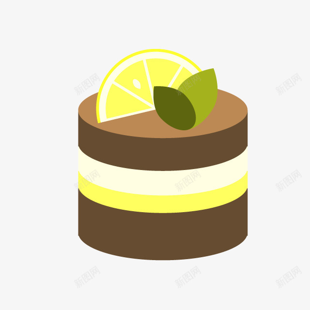 柠檬蛋糕慕斯棕色矢量图ai免抠素材_新图网 https://ixintu.com 慕斯 柠檬 棕色 蛋糕 矢量图