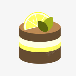 柠檬蛋糕慕斯棕色矢量图素材