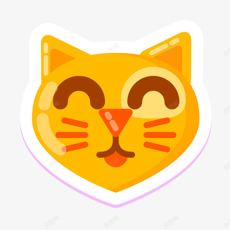 有趣的猫咪表情头像贴纸矢量图ai免抠素材_新图网 https://ixintu.com 动物设计 卡通 猫咪 表情设计 贴纸设计 黄色 矢量图