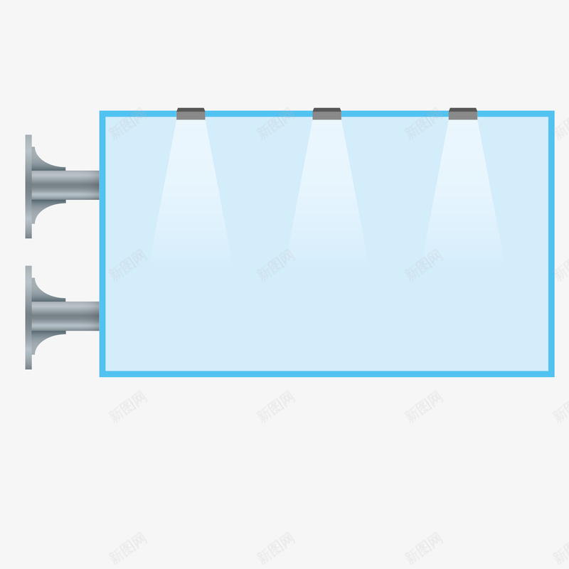 卡通蓝色灯光广告牌矢量图ai免抠素材_新图网 https://ixintu.com 公司广告牌 卡通设计 广告牌 手绘设计 矢量广告牌 矢量设计 蓝色广告牌 矢量图