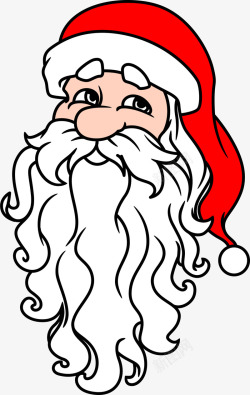 冬日红色卡通圣诞老人头像素材