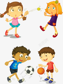 玩球的孩子手绘玩球的孩子高清图片