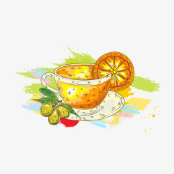 醋栗柠檬水果茶高清图片