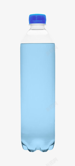 蓝色解渴光滑加高的一瓶饮料实物素材