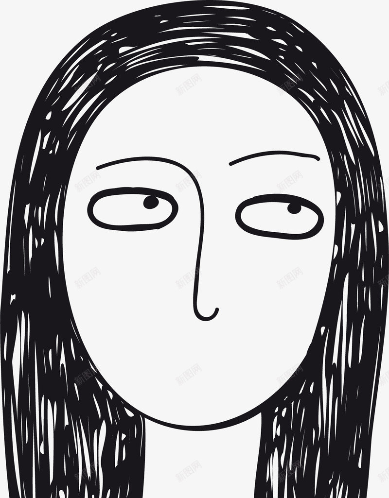 手绘长发女孩png免抠素材_新图网 https://ixintu.com QQ人物头像 QQ头像矢量图 创意QQ头像 卡通QQ头像 商务QQ头像 手绘长发女孩