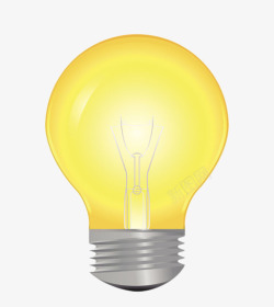 黄色立体电器灯泡产品实物素材