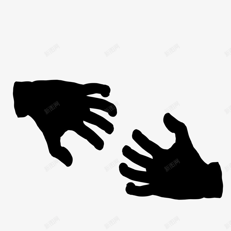 一双手的剪影矢量图图标ai_新图网 https://ixintu.com 手 手指 手绘 黑色 矢量图