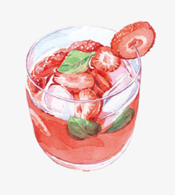 清凉一夏草莓冰霜素材