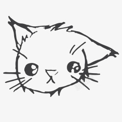 简笔素描猫咪头像图标图标