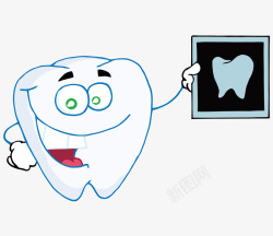 牙齿照片卡通手绘拿照片可爱牙齿高清图片