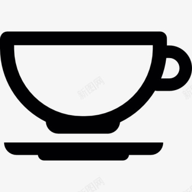 茶杯从侧面图标图标