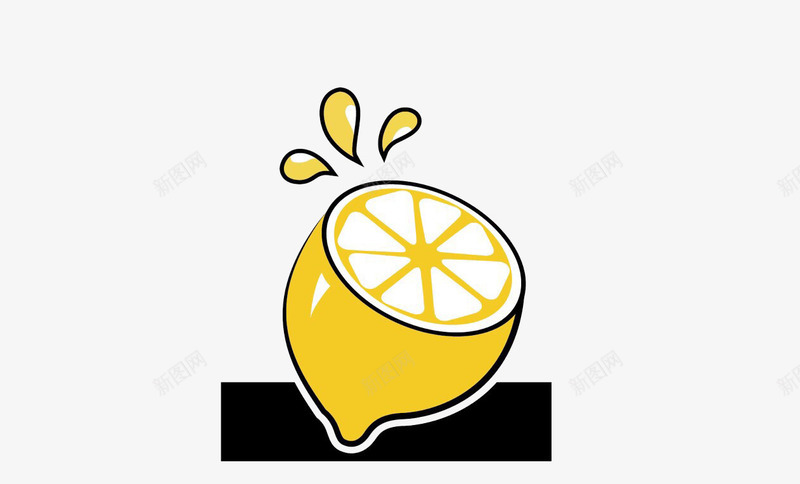 柠檬黄色标志png免抠素材_新图网 https://ixintu.com 柠檬 汁 黄 黑