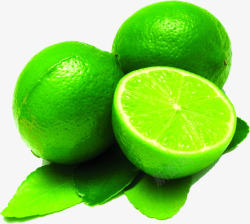 绿柠檬切开的柠檬素材