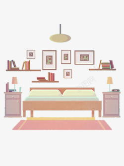 墙床整洁卧室高清图片