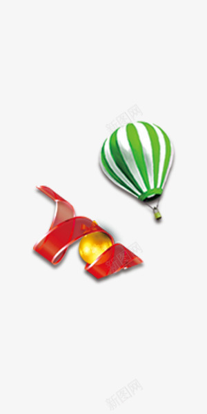 气球彩带装饰图案png免抠素材_新图网 https://ixintu.com 热烈气氛 红色飘带 绿色气球